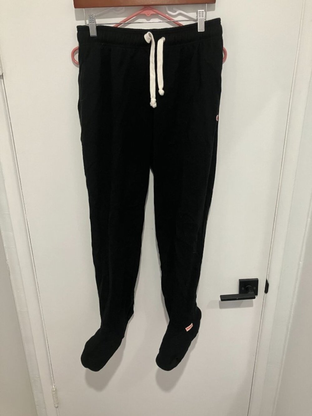 Feejays Women's Footed Sweatpants, Black, Size Medium